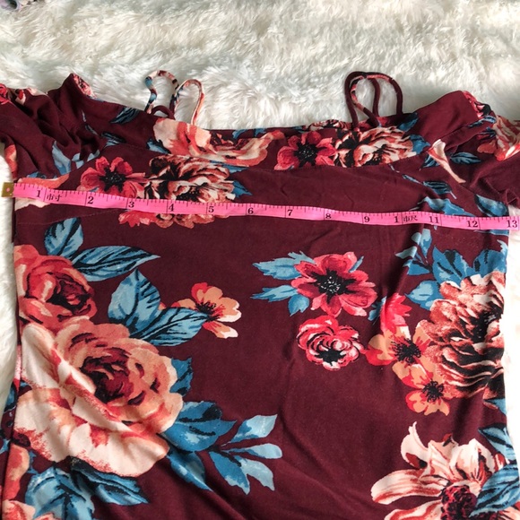 Haute Monde Floral cold Shoulder Dress (M) - Picture 10 of 12